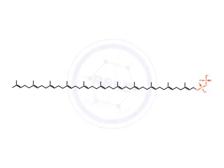 Chemical structure of (hydroxy-(3,7,11,15,19,23,27,31,35,39,43-undecamethyltetratetraconta-2,6,10,14,18,22,26,30,34,38,42-undecaenoxy)phosphoryl)oxyphosphonic acid
