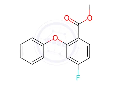 Chemical structure of Benzoic acid, 4-fluoro-2-phenoxy-, methyl ester