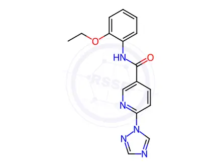 Chemical structure of N-(2-Ethoxyphenyl)-6-(1H-1,2,4-triazol-1-yl)pyridine-3-carboxamide