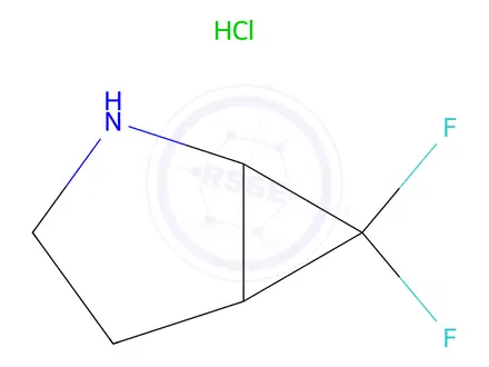 Chemical structure of 6,6-Difluoro-2-azabicyclo[3.1.0]Hexane hydrochloride