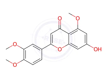 Chemical structure of 2-(3,4-Dimethoxyphenyl)-7-hydroxy-5-methoxy-4H-chromen-4-one