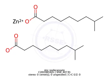 Chemical structure of zinc isodecanoate