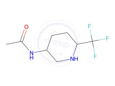 Chemical structure of N-[6-(trifluoromethyl)piperidin-3-yl]acetamide
