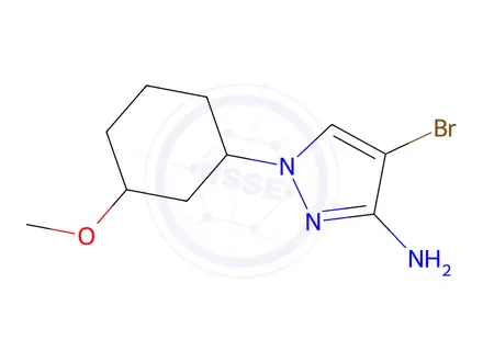 Chemical structure of 4-Bromo-1-(3-methoxycyclohexyl)-1h-pyrazol-3-amine