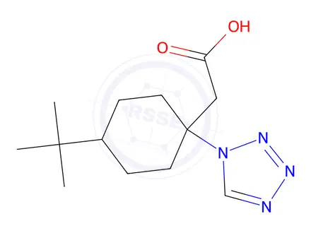 Chemical structure of (4-tert-Butyl-1-tetrazol-1-yl-cyclohexyl)-acetic acid
