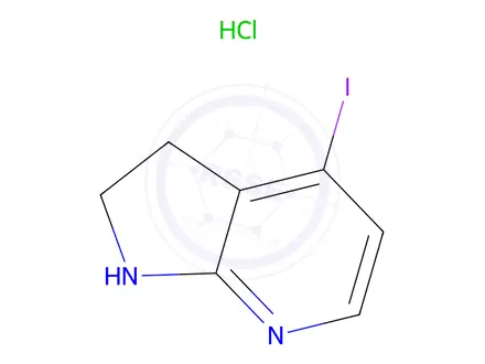 Chemical structure of 4-Iodo-2,3-dihydro-1h-pyrrolo[2,3-b]pyridine;hydrochloride