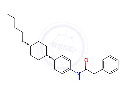 Chemical structure of N-(4-(4-pentylcyclohexyl)phenyl)-2-phenylacetamide