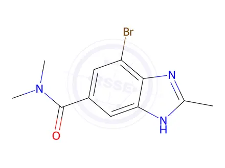 Chemical structure of 7-Bromo-N,N,2-trimethyl-1H-benzo[d]imidazole-5-carboxamide