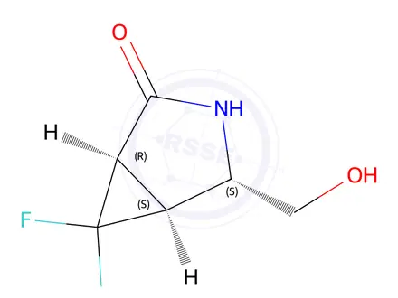 Chemical structure of (1R,4S,5S)-6,6-difluoro-4-(hydroxymethyl)-3-azabicyclo[3.1.0]Hexan-2-one