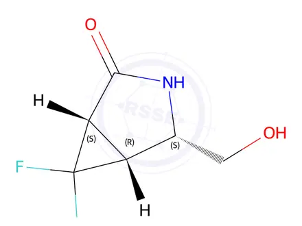 Chemical structure of (1S,4S,5R)-6,6-difluoro-4-(hydroxymethyl)-3-azabicyclo[3.1.0]Hexan-2-one