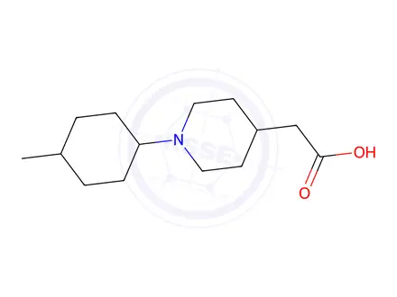 Chemical structure of 2-[1-(4-methylcyclohexyl)piperidin-4-yl]acetic acid