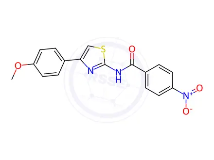 Chemical structure of N-(4-(4-Methoxyphenyl)thiazol-2-yl)-4-nitrobenzamide