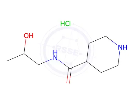 Chemical structure of N-(2-hydroxypropyl)piperidine-4-carboxamide hydrochloride
