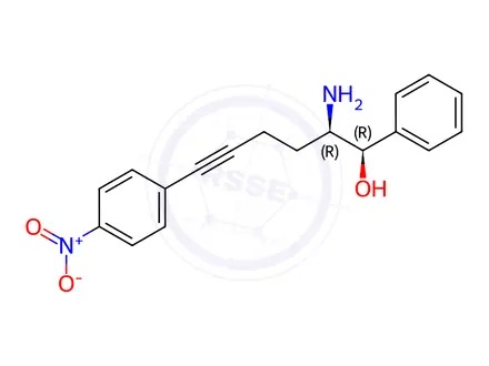 Chemical structure of (1R,2R)-2-amino-6-(4-nitrophenyl)-1-phenylhex-5-yn-1-ol