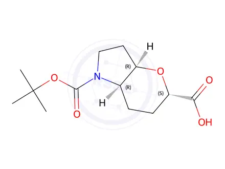 Chemical structure of Racemic-(3aR,5S,7aR)-1-(tert-butoxycarbonyl)octahydropyrano[3,2-b]pyrrole-5-carboxylic acid