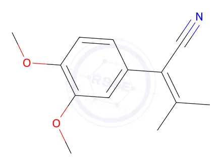 Chemical structure of 2-(3,4-Dimethoxyphenyl)-3-methylbut-2-enenitrile