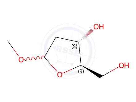Chemical structure of 1-O-Methyl-2-deoxy-D-ribose