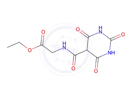Chemical structure of N-​[(Hexahydro-​2,​4,​6-​trioxo-​5-​pyrimidinyl)​carbonyl]​glycine Ethyl Ester