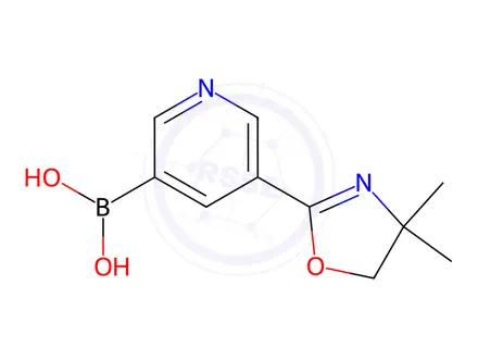 Chemical structure of (5-(4,4-Dimethyl-4,5-dihydrooxazol-2-yl)pyridin-3-yl)boronic acid
