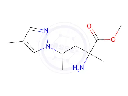 Chemical structure of Methyl 2-amino-2-methyl-4-(4-methyl-1h-pyrazol-1-yl)pentanoate