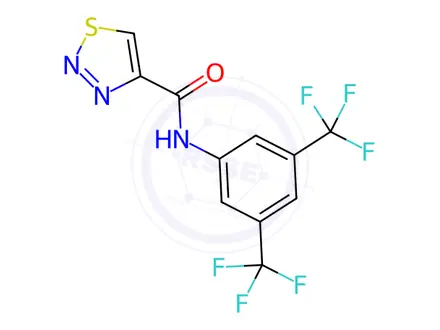 Chemical structure of N-(3,5-bis(trifluoromethyl)phenyl)-1,2,3-thiadiazole-4-carboxamide