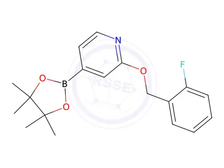 Chemical structure of 2-((2-Fluorobenzyl)oxy)-4-(4,4,5,5-tetramethyl-1,3,2-dioxaborolan-2-yl)pyridine