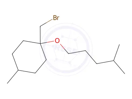 Chemical structure of 1-(Bromomethyl)-4-methyl-1-((4-methylpentyl)oxy)cyclohexane