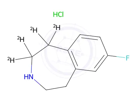 Chemical structure of 7-Fluoro-2,3,4,5-tetrahydro-1H-3-benzazepine-d4 Hydrochloride