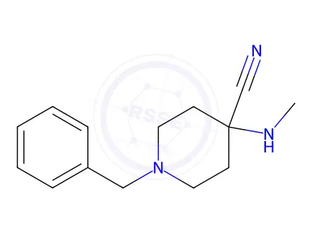 Chemical structure of 1-benzyl-4-(methylamino)-4-piperidinecarbonitrile