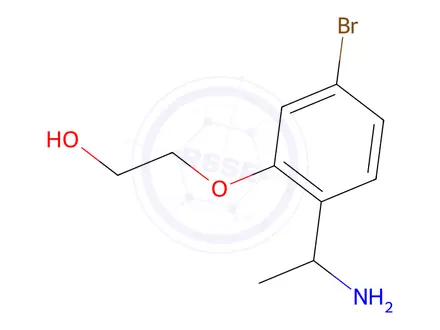 Chemical structure of 2-[2-(1-Aminoethyl)-5-bromophenoxy]ethan-1-ol