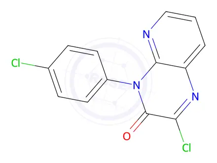 Chemical structure of 2-Chloro-4-(4-chlorophenyl)pyrido[2,3-b]pyrazin-3(4H)-one