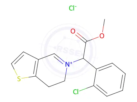 Chemical structure of 5-(1-(2-Chlorophenyl)-2-methoxy-2-oxoethyl)-6,7-dihydrothieno[3,2-c]pyridin-5-ium chloride