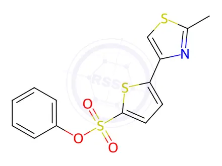 Chemical structure of Phenyl 5-(2-methylthiazol-4-yl)thiophene-2-sulfonate