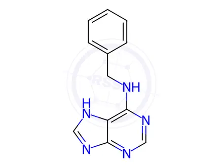Chemical structure of 6-Benzylaminopurine