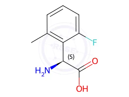 Chemical structure of (2S)-2-amino-2-(2-fluoro-6-methylphenyl)acetic acid