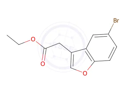 Chemical structure of Ethyl 2-(5-bromobenzofuran-3-yl)acetate