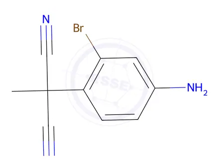 Chemical structure of 2-(4-Amino-2-bromophenyl)-2-methylmalononitrile