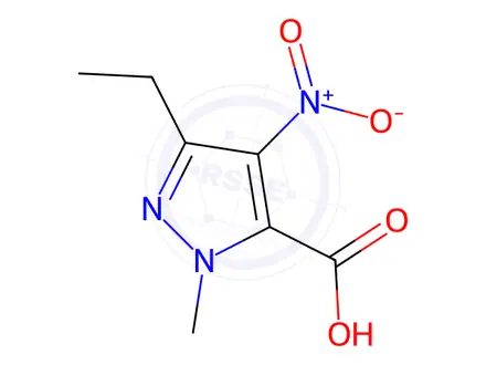 Chemical structure of 5-ETHYL-2-METHYL-4-NITRO-2 H-PYRAZOLE-3-CARBOXYLIC ACID
