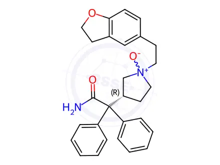 Chemical structure of 3-(2-Amino-2-oxo-1,1-diphenylethyl)-1-(2-(2,3-dihydrobenzofuran-5-yl)ethyl)pyrrolidine 1-oxide
