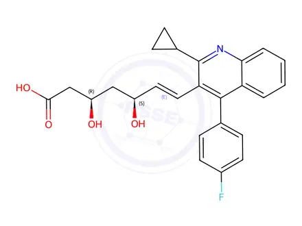 Chemical structure of Pitavastatin(Phenylethylamine Salt)