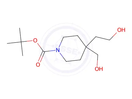 Chemical structure of 1-Piperidinecarboxylic acid, 4-(2-hydroxyethyl)-4-(hydroxyMethyl)-, 1,1-diMethylethyl ester