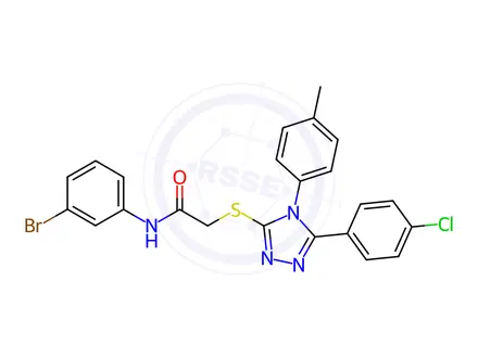 Chemical structure of N-(3-Bromophenyl)-2-((5-(4-chlorophenyl)-4-(p-tolyl)-4H-1,2,4-triazol-3-yl)thio)acetamide
