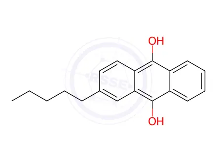 Chemical structure of 2-Pentyl-9,10-anthracenediol