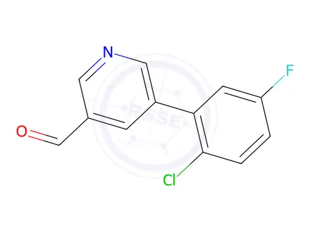 Chemical structure of 5-(2-Chloro-5-fluorophenyl)nicotinaldehyde