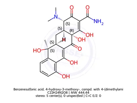 Chemical structure of Tetracycline (Oxytetracycline EP Impurity B)