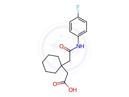 Chemical structure of 2-(1-(2-((4-Fluorophenyl)amino)-2-oxoethyl)cyclohexyl)acetic acid