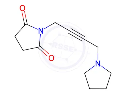 Chemical structure of N-[4-(1-Pyrrolidinyl)-2-butynyl]succinimide
