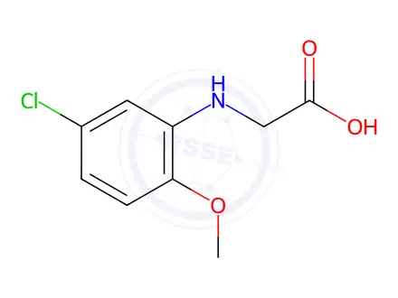 Chemical structure of 2-[(5-Chloro-2-methoxyphenyl)amino]acetic acid