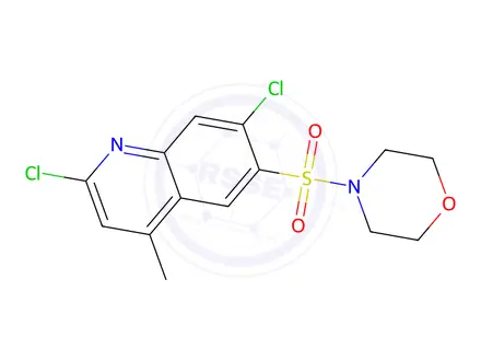 Chemical structure of 4-((2,7-Dichloro-4-methylquinolin-6-yl)sulfonyl)morpholine