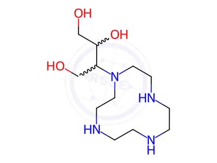 Chemical structure of 3-(1,4,7,10-tetraazacyclododecan-1-yl)butane-1,2,4-triol